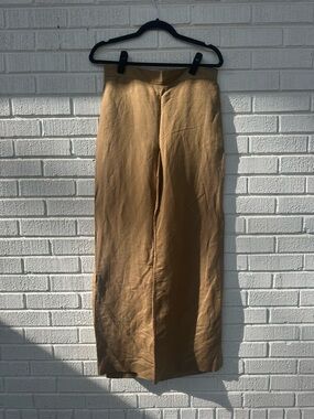 Pull-On Linen Blend Straight Leg Pants